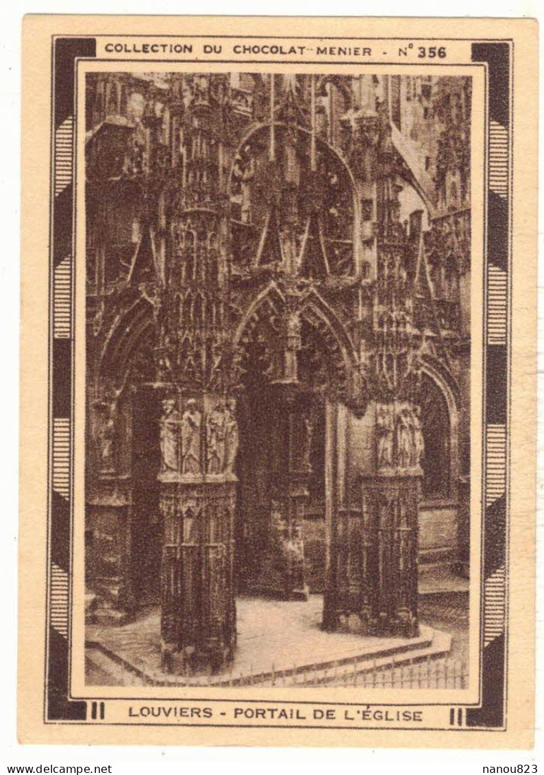IMAGE CHROMO CHOCOLAT MENIER 356 EURE LOUVIERS PORTAIL DE L'EGLISE ARCHITECTURE EDIFICE RELIGION CROYANCE CHRISTIANISME - Menier