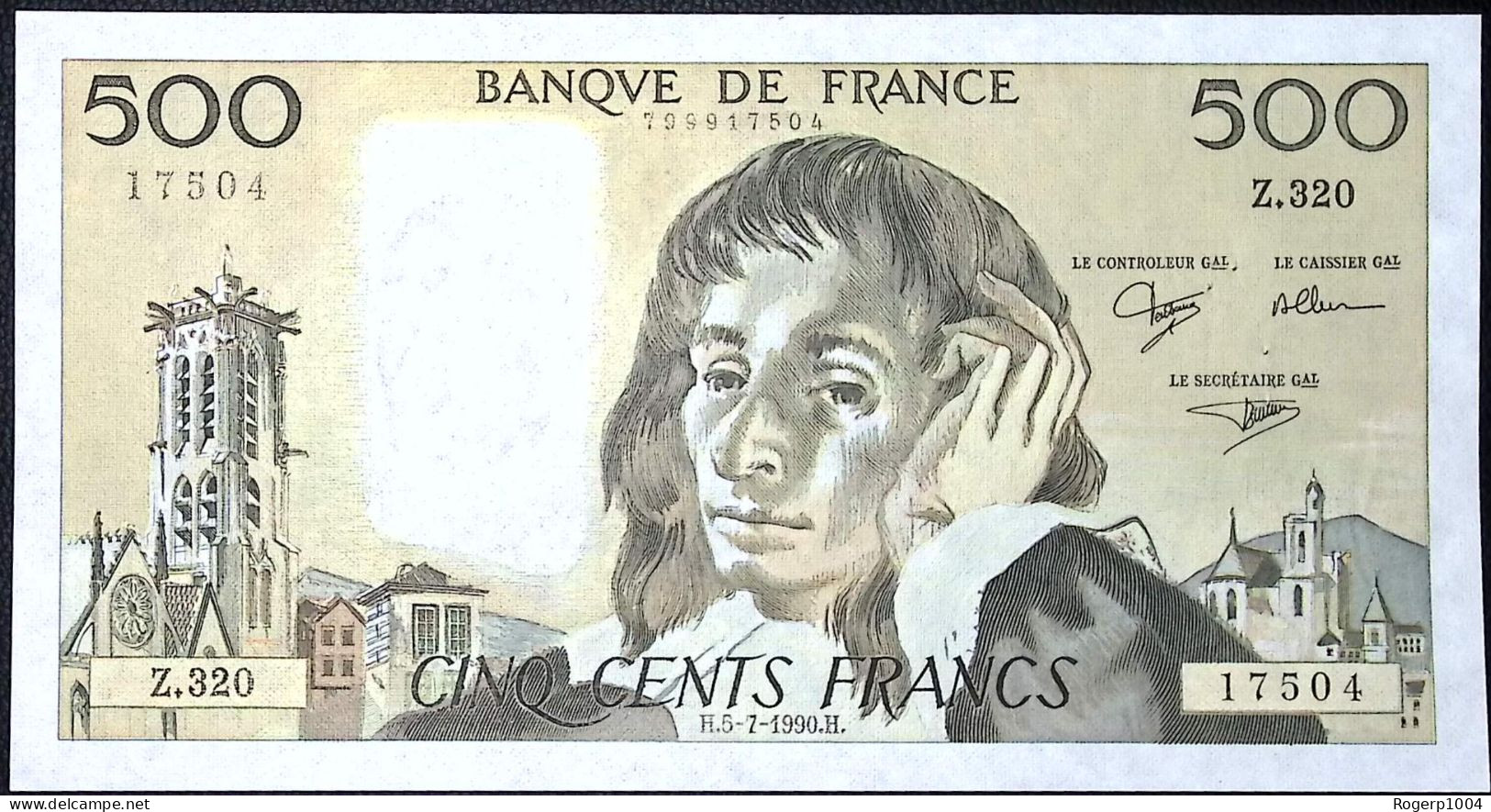 FRANCE * 500 Francs * Pascal * 05/07/1990 * Fay 71.44 * Etat/Grade SPL/aUNC * - 500 F 1968-1993 ''Pascal''