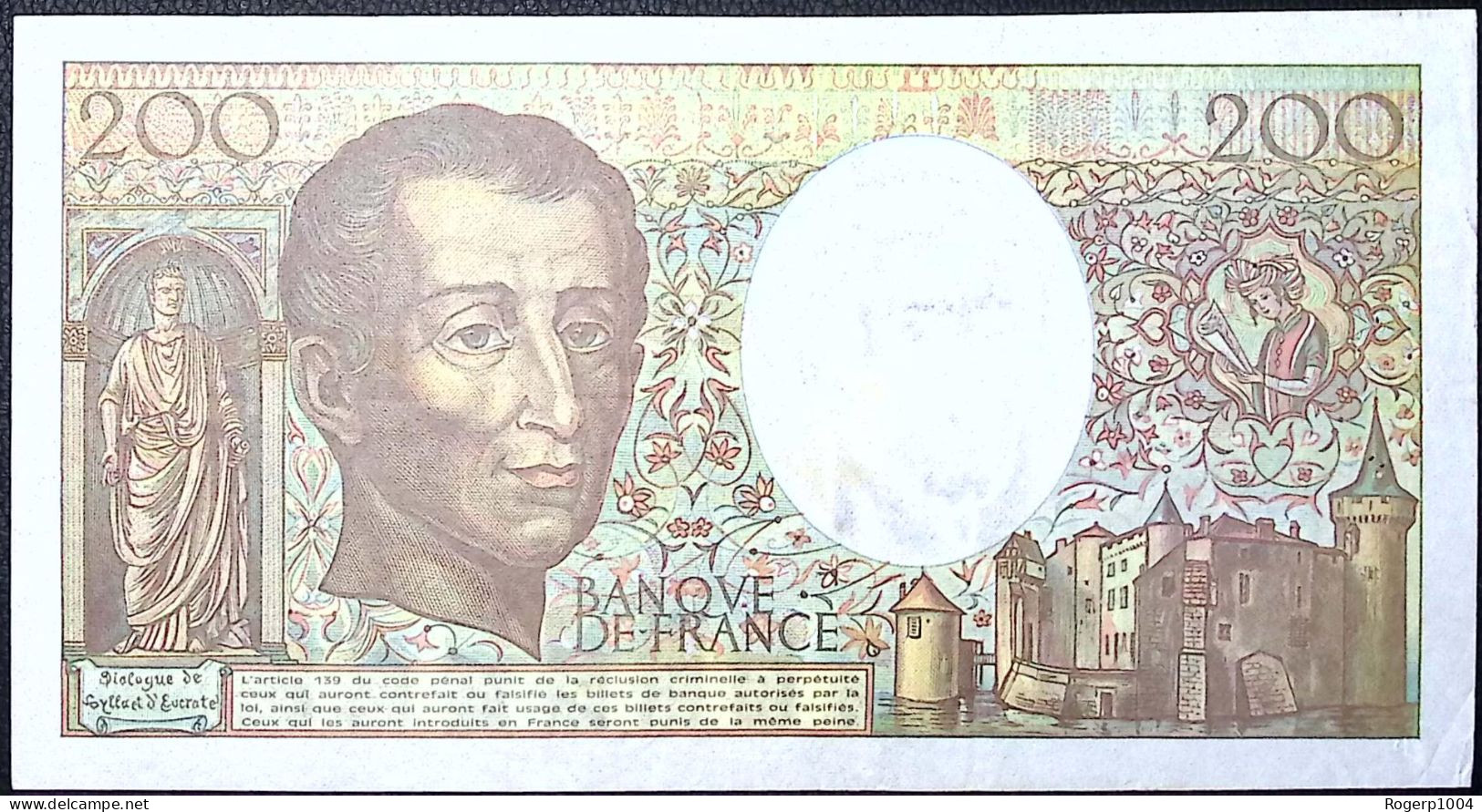 FRANCE * 200 Francs * Montesquieu * 1992 * Fay 70.12c * Etat/Grade SPL/aUNC * - 200 F 1981-1994 ''Montesquieu''