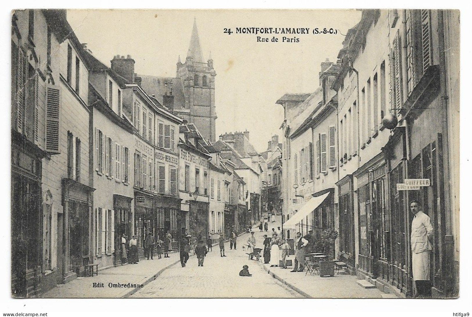 MONTFORT L'AMAURY 1914 Rue De Paris COIFFEUR ... Yvelines Versailles Rambouillet Mantes La Jolie St. Germain En Laye .. - Guyancourt