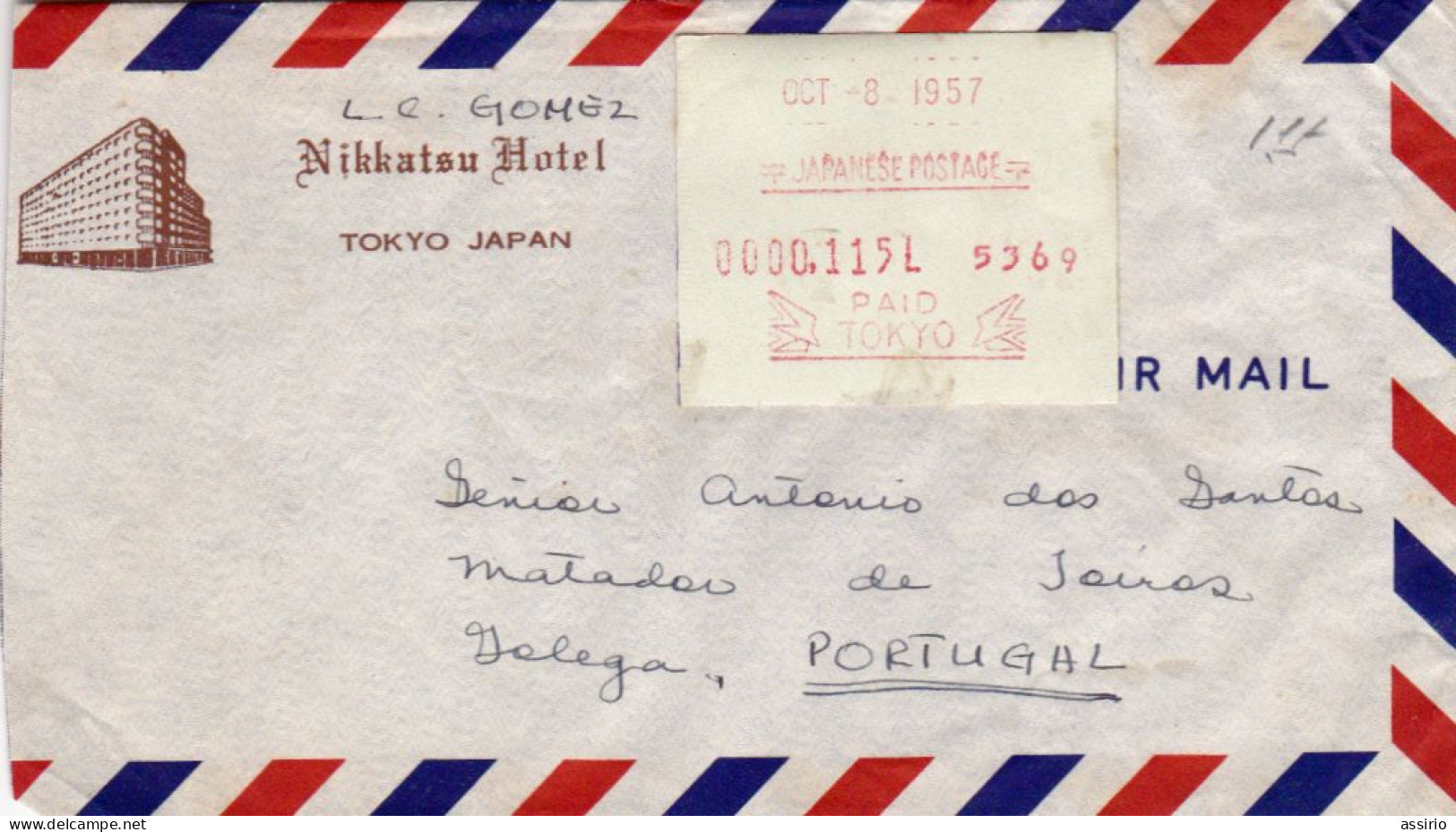 Japón  -FDC  Circulou   1957 - Gebruikt
