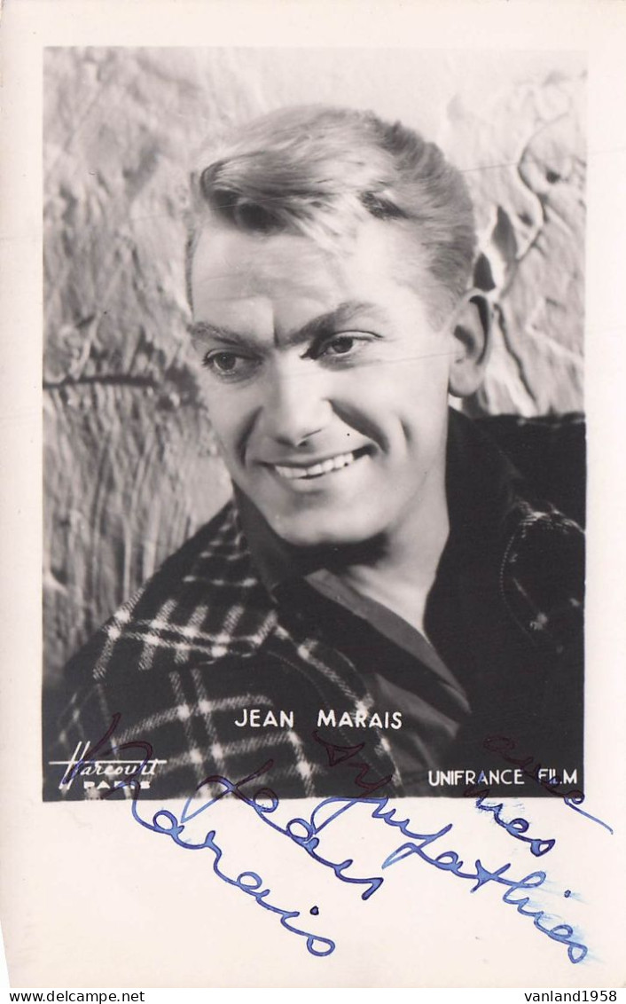 JEAN MARAIS-autographe Original Sur Carte Photo Format 9x14 Cm - Zangers & Muzikanten