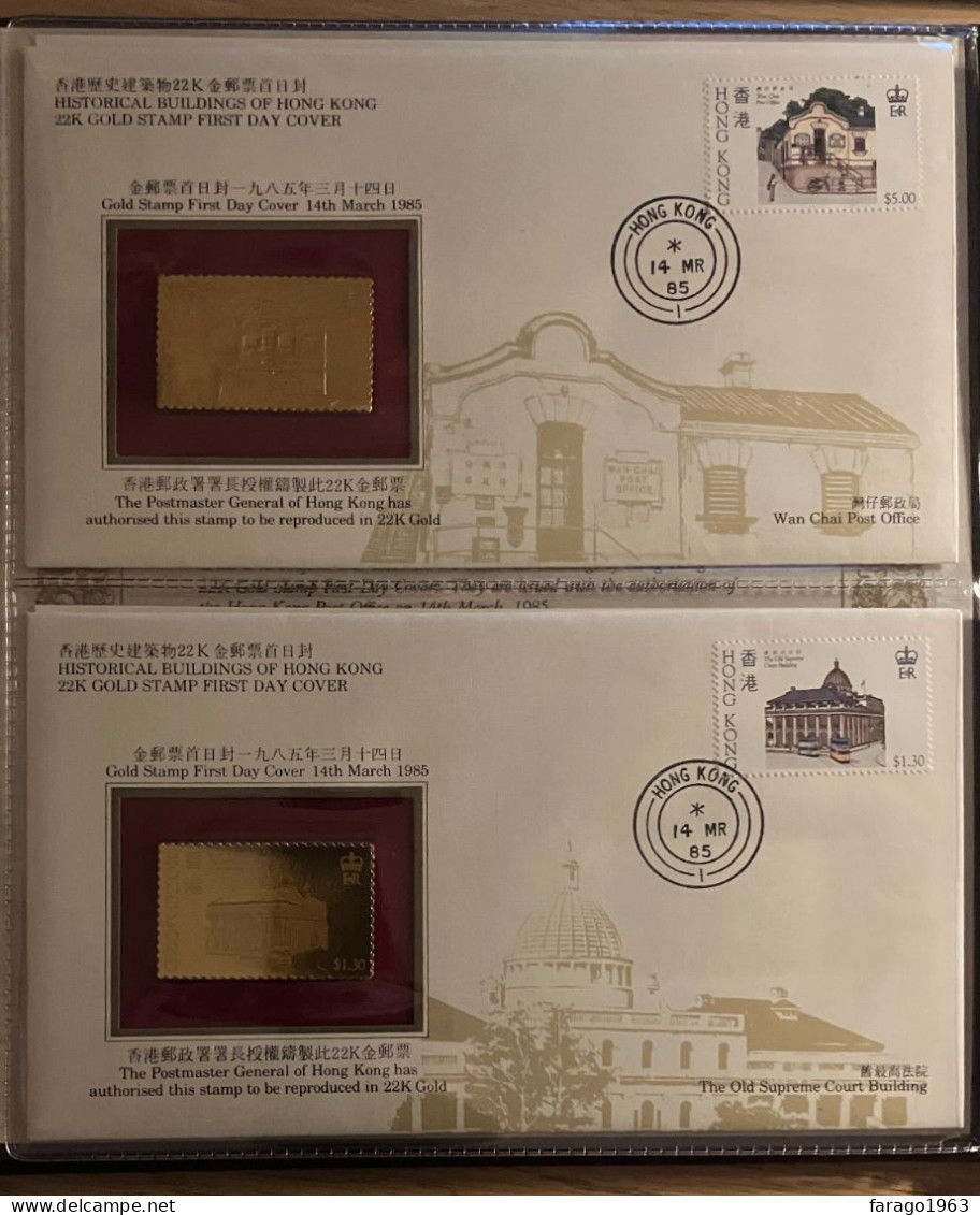 1985 Hong Kong 22K Gold Historical Buildings FDC Complete Set Of 4 MNH  **LIMITED EDITION ** - Ungebraucht