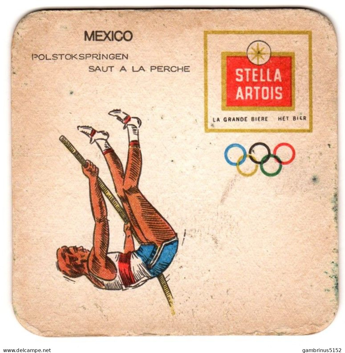 Sous-bock BIERE STELLA ARTOIS JEUX OLYMPIQUE MEXICO 1968 - Other & Unclassified