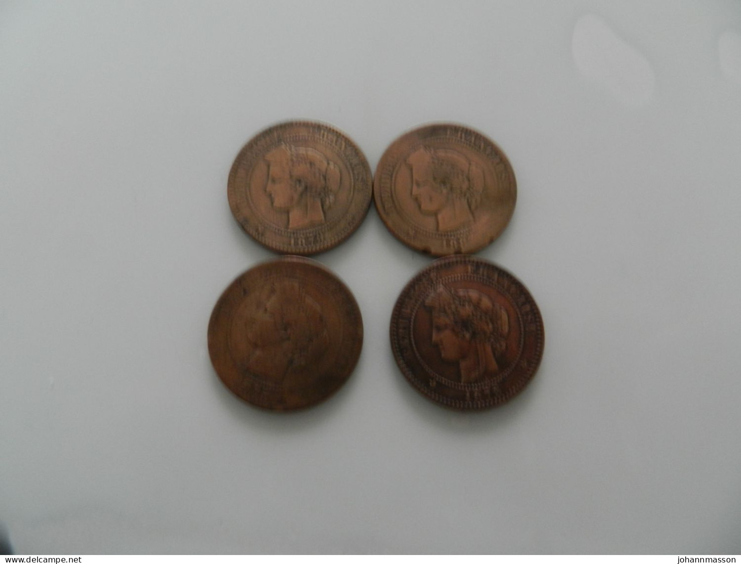 Lot  De  4  Monnaies  10 Centimes  Céres - Kilowaar - Munten