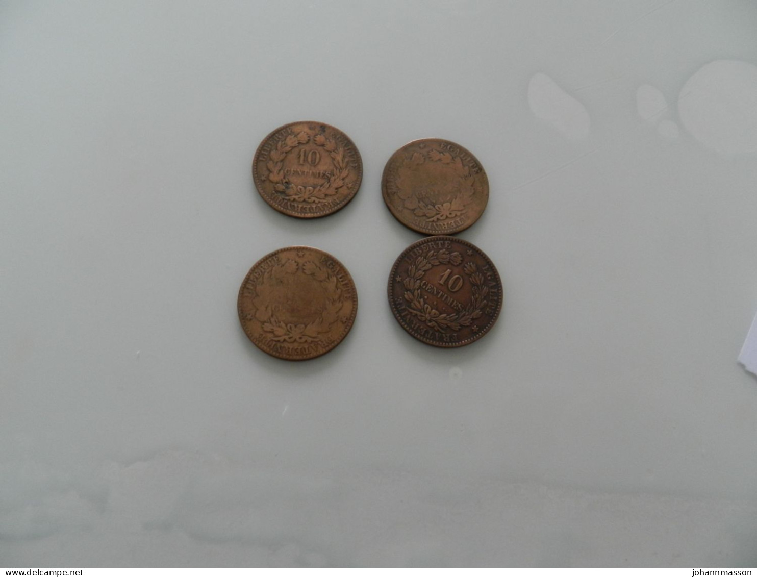 Lot  De  4  Monnaies  10 Centimes  Céres - Vrac - Monnaies