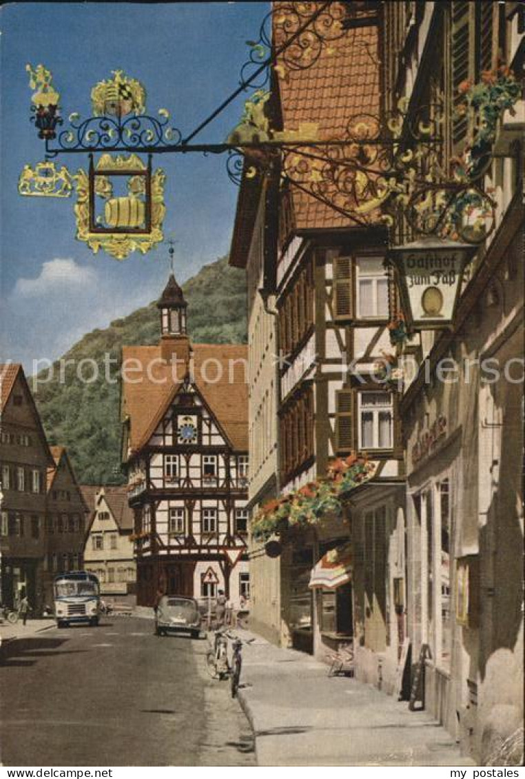 72502515 Urach Bad Wilhelmstrasse Mit Rathaus Fachwerkhaus Schild Bad Urach - Bad Urach