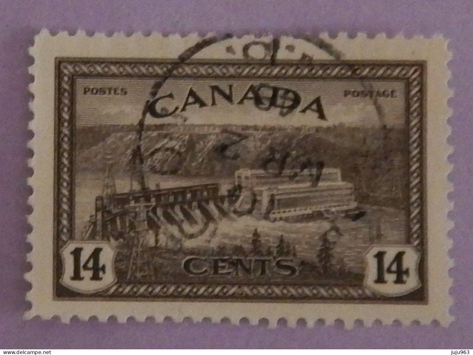 CANADA YT 221 OBLITÉRÉ "BARRAGE SUR LE SAINT MAURICE " ANNÉE 1946 - Gebraucht