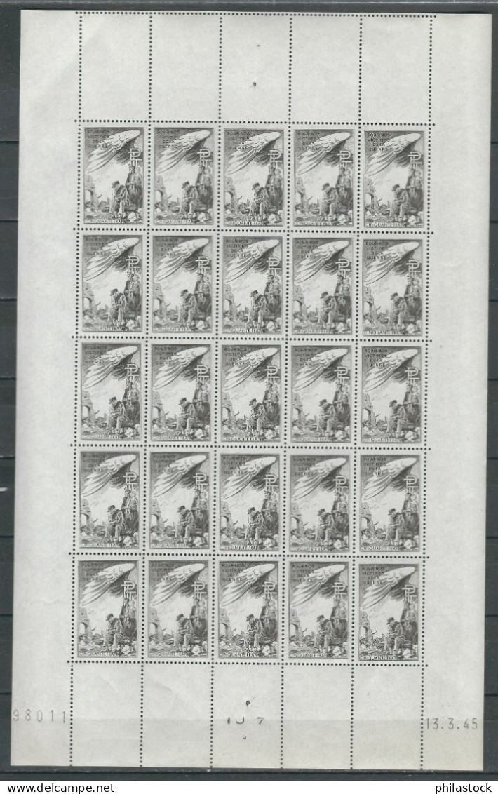 FRANCE 1945 Timbres De Bienfaisance N° 37 & 38 En Feuilles De 25 ** - Luftfahrt