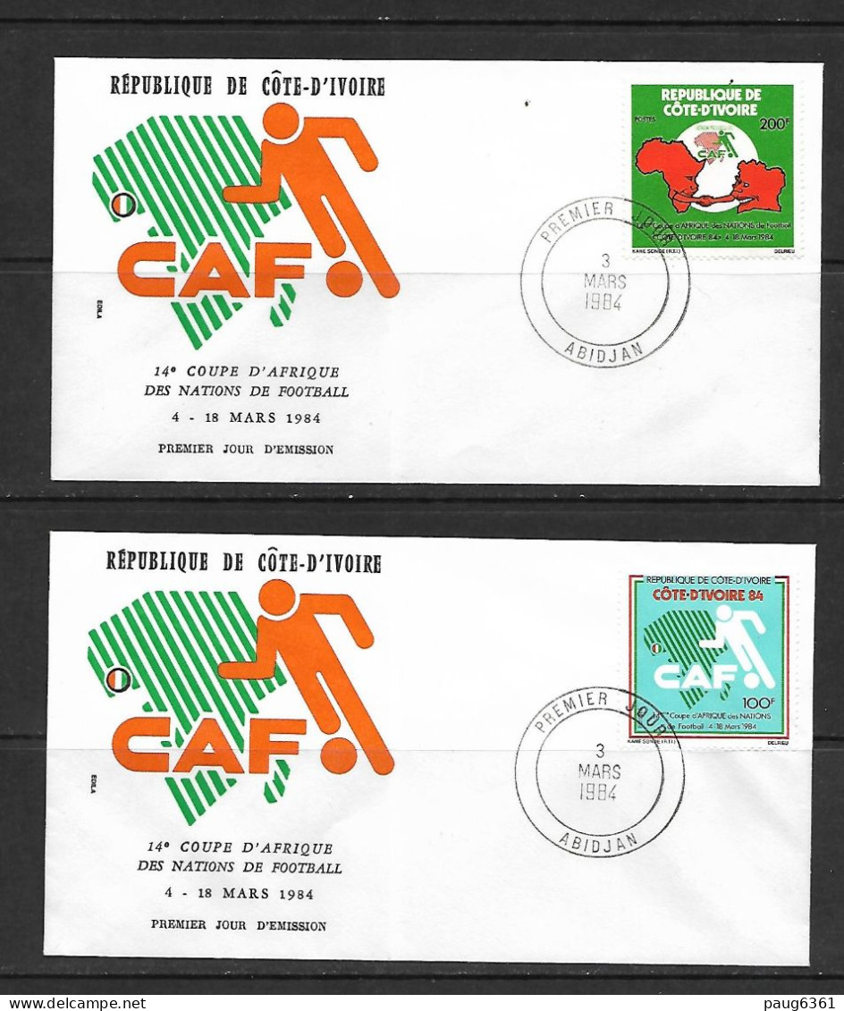 COTE D'IVOIRE 1984 FDC FOOTBALL  YVERT N°678/679 - Coppa Delle Nazioni Africane