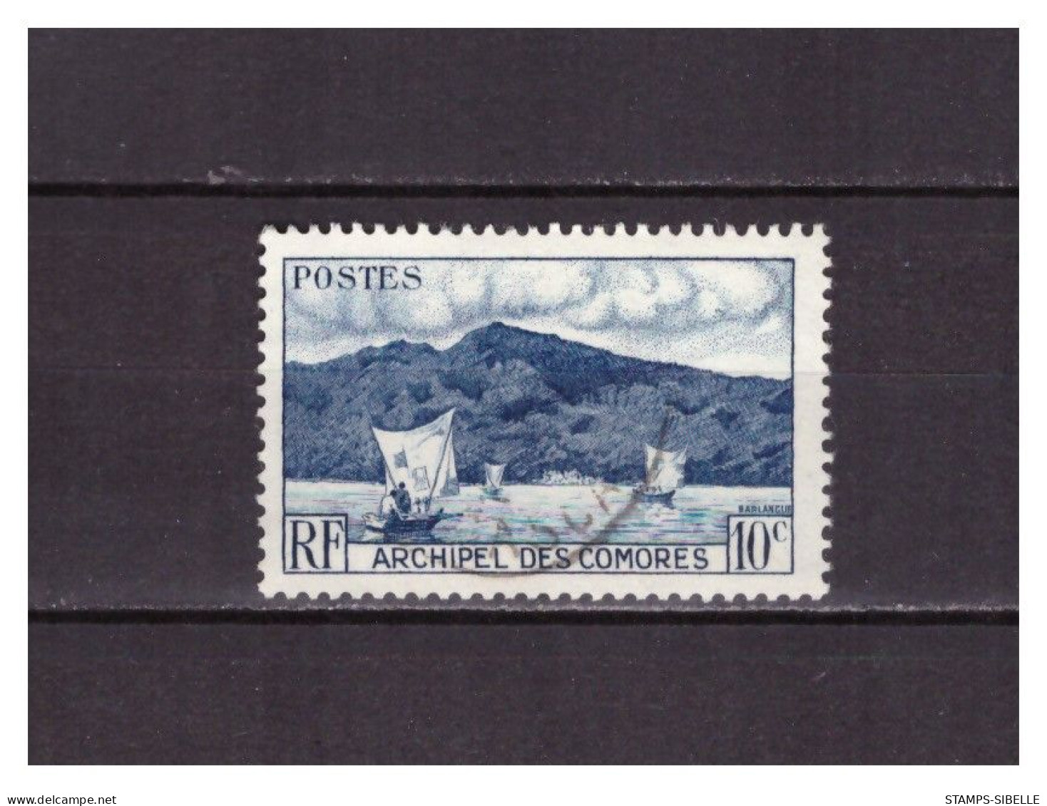 COMORES    N ° 1   .    10 C    BLEU     OBLITERE  . SUPERBE  . - Used Stamps