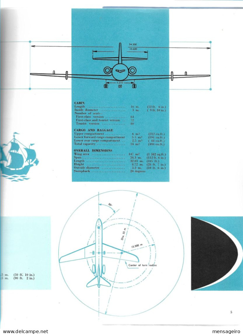 (LIV) CARAVELLE - SUD AVIATION - PLAQUETTE DE PRESENTATION - CIRCA 1960 - TEXTE EN ANGLAIS - Werbung