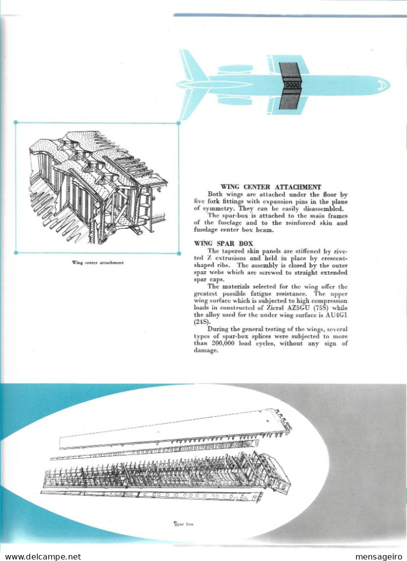 (LIV) CARAVELLE - SUD AVIATION - PLAQUETTE DE PRESENTATION - CIRCA 1960 - TEXTE EN ANGLAIS - Publicidad