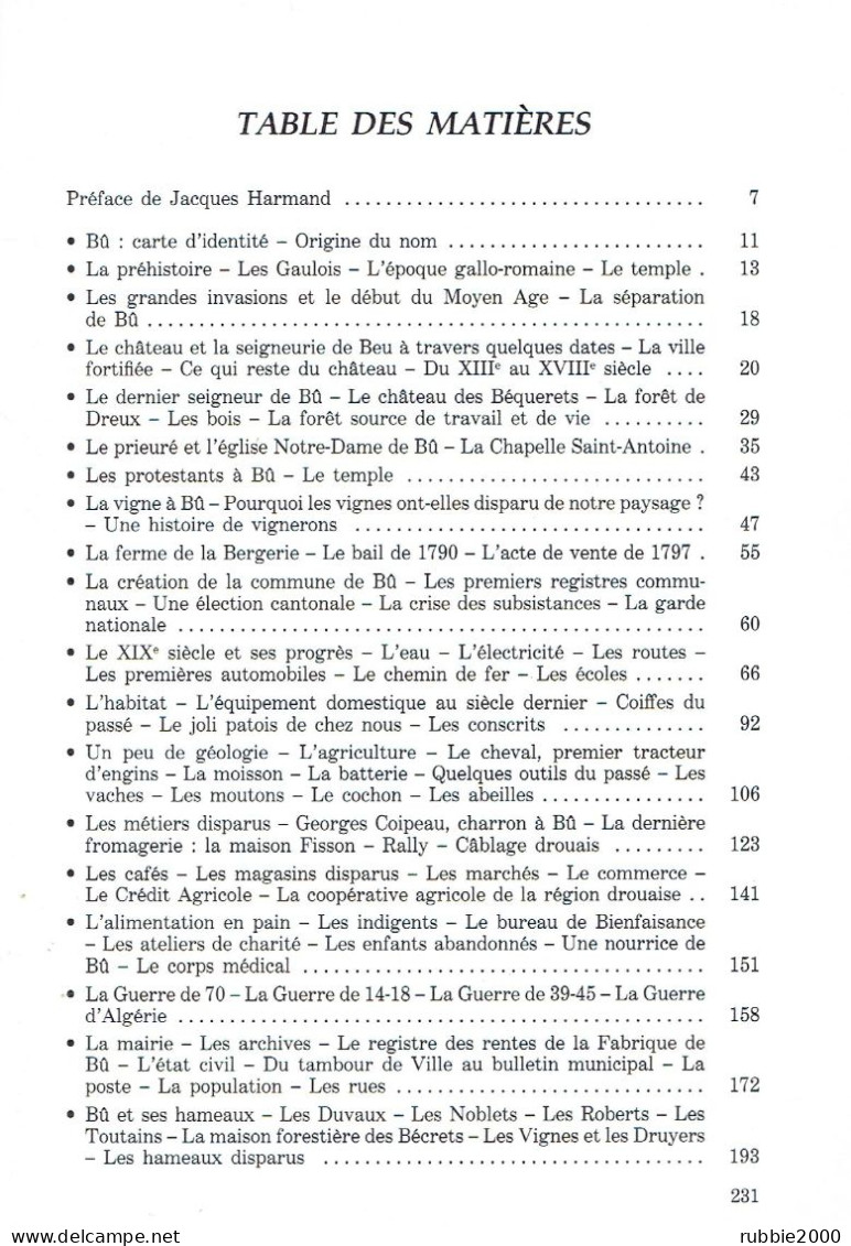 BU UN VILLAGE D EURE ET LOIR 1988 MARTINE HADJADJ HISTORIQUE ILLUSTRE DE LA COMMUNE - Centre - Val De Loire