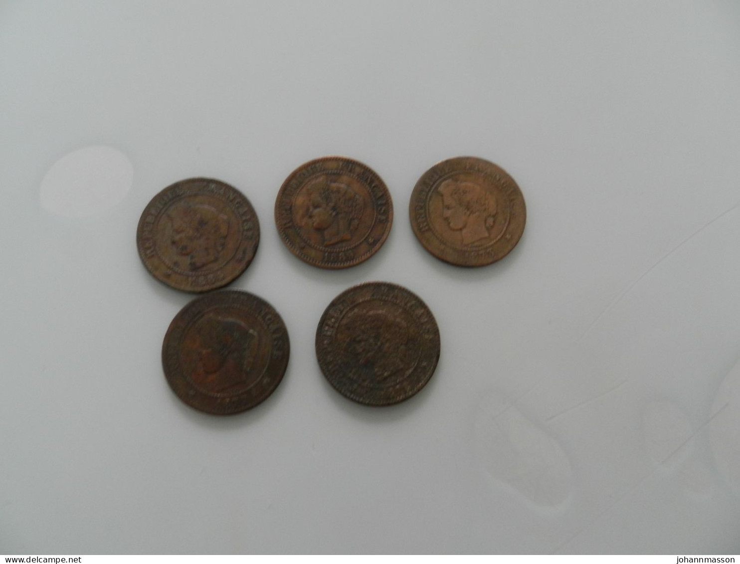 Lot  De  5  Monnaies  5 Centimes  Cérès - Mezclas - Monedas