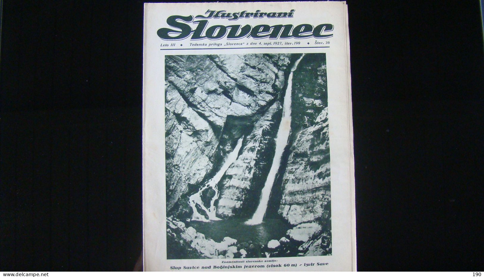 Newspaper Priloga Ilustrirani Slovenec, Znamenitosti Slovenske Zemlje:Slap Savice Nad Bohinjskim Jezerom-izvir Save - Slawische Sprachen