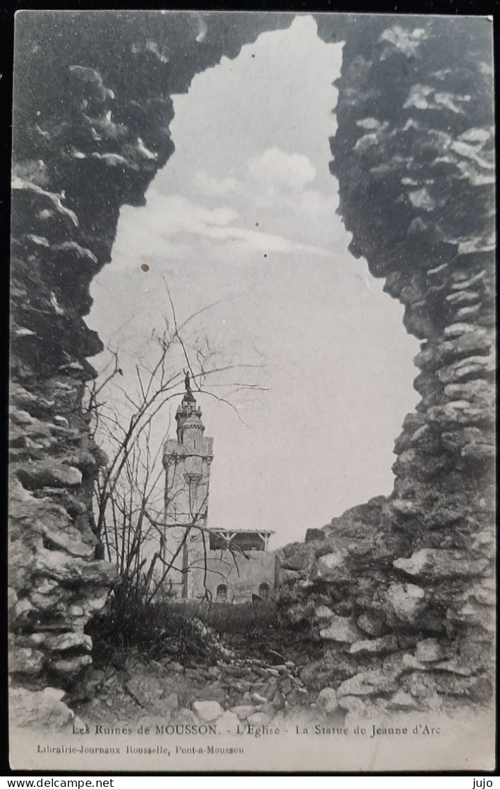 54 -  Ruines De MOUSSON - L'Eglise - La Statue De Jeanne D'Arc - Nomeny