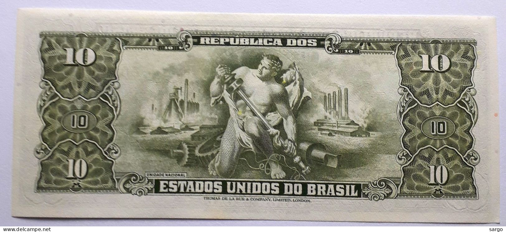 BRAZIL - 10 CRUZEIROS - P  177 A  (1962) - UNC - BANKNOTES - PAPER MONEY - CARTAMONETA - - Brazil