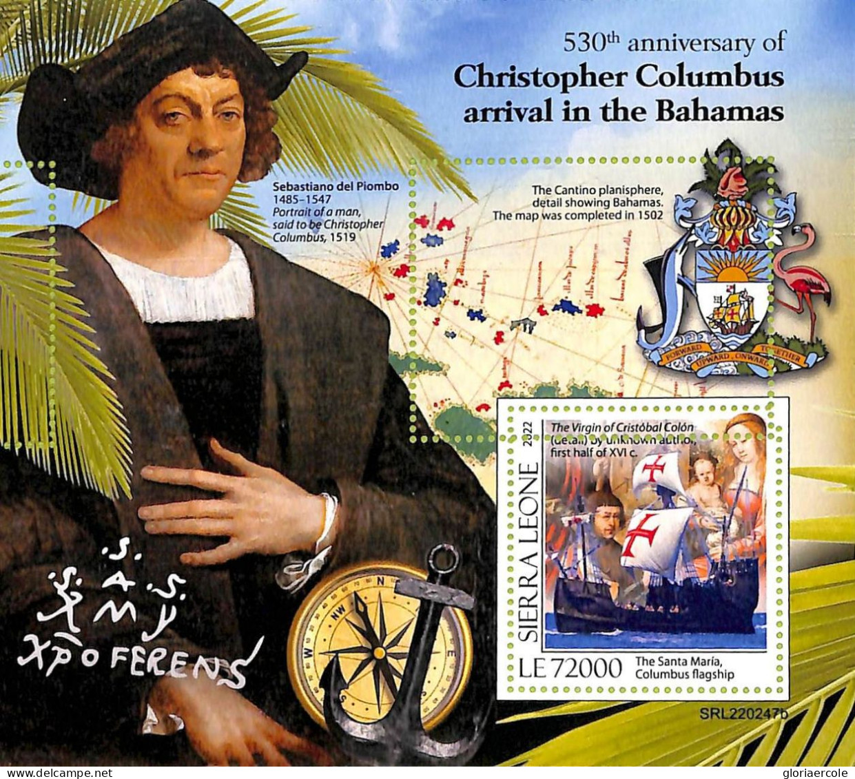 A9375 - SIERRA LEONE -  ERROR MISPERF Stamp Sheet - 2022 - Christopher Columbus - Christoph Kolumbus