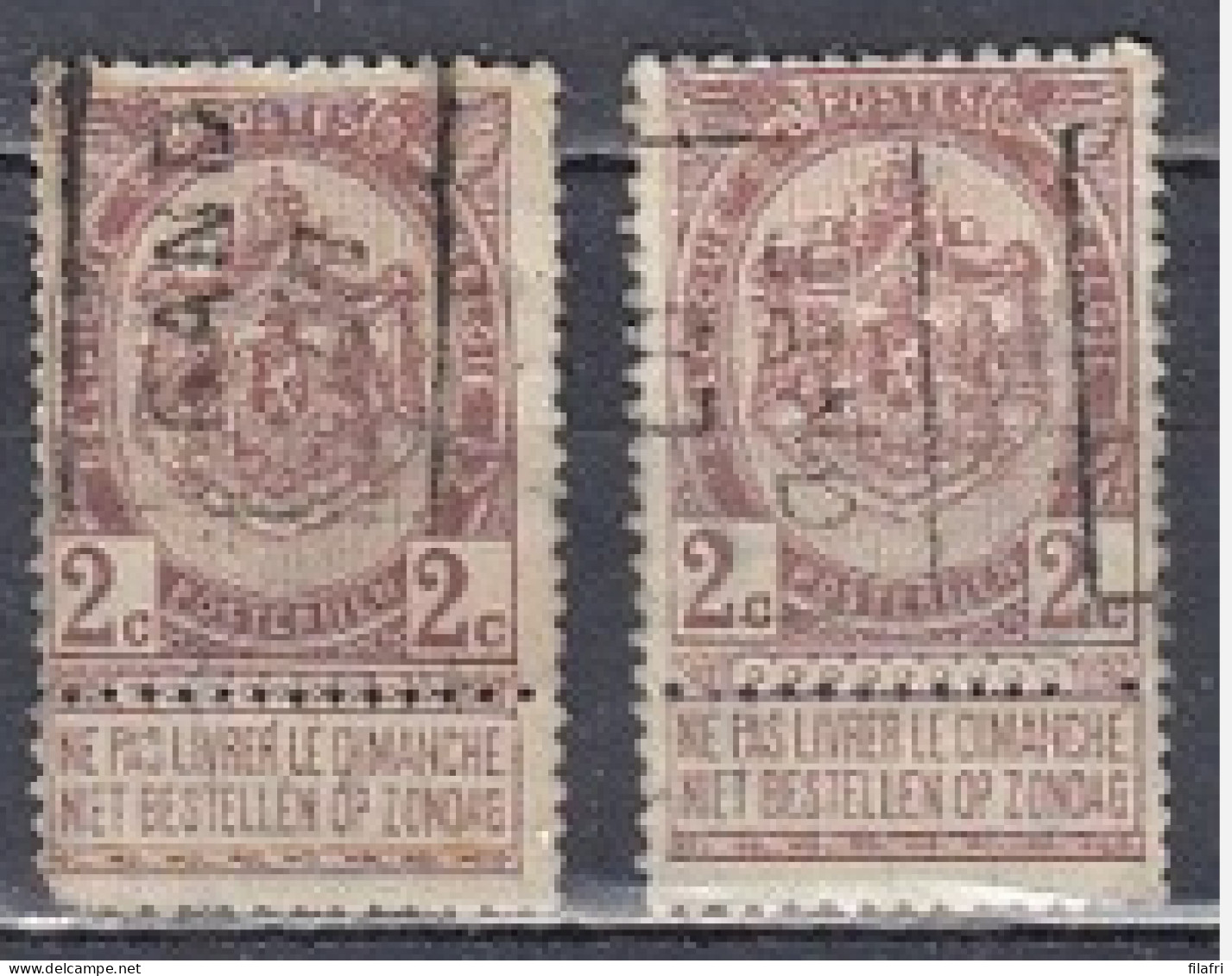 921 Voorafstempeling Op Nr 55 - GAND 07 - Positie A & B - Roller Precancels 1894-99