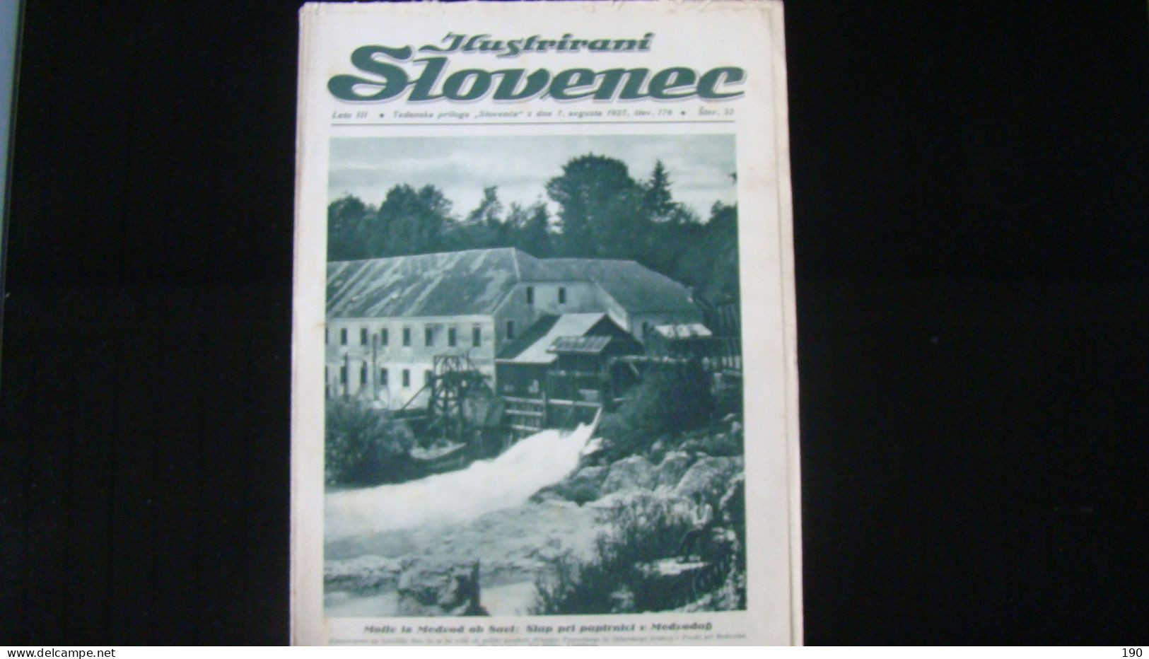 Newspaper Priloga Ilustrirani Slovenec, Motiv Iz Medvod Ob Savi:Slap Pri Papirnici V Medvodah - Slav Languages