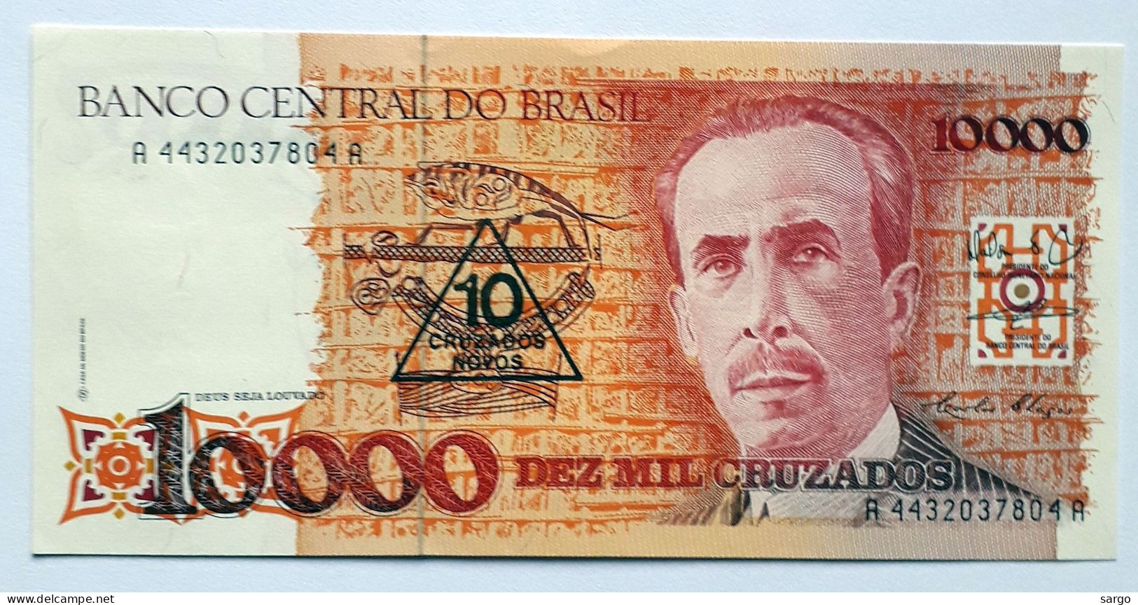 BRAZIL - 10 CRUZADOS NOVO SU 10.000 CRUZEIROS - P  218 B  (1994) - UNC - BANKNOTES - PAPER MONEY - CARTAMONETA - - Brazilië