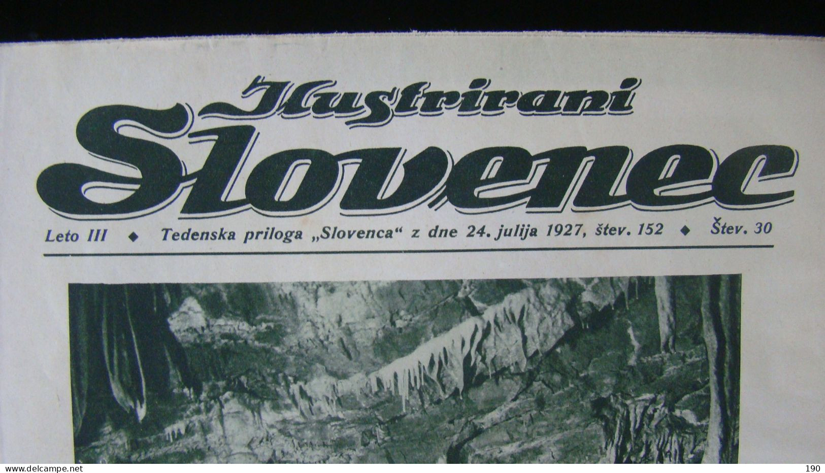 Newspaper Priloga Ilustrirani Slovenec, Skupina Kapnikov V Vel.dvorani Zupanove Jame.Cave/grotte - Slavische Talen