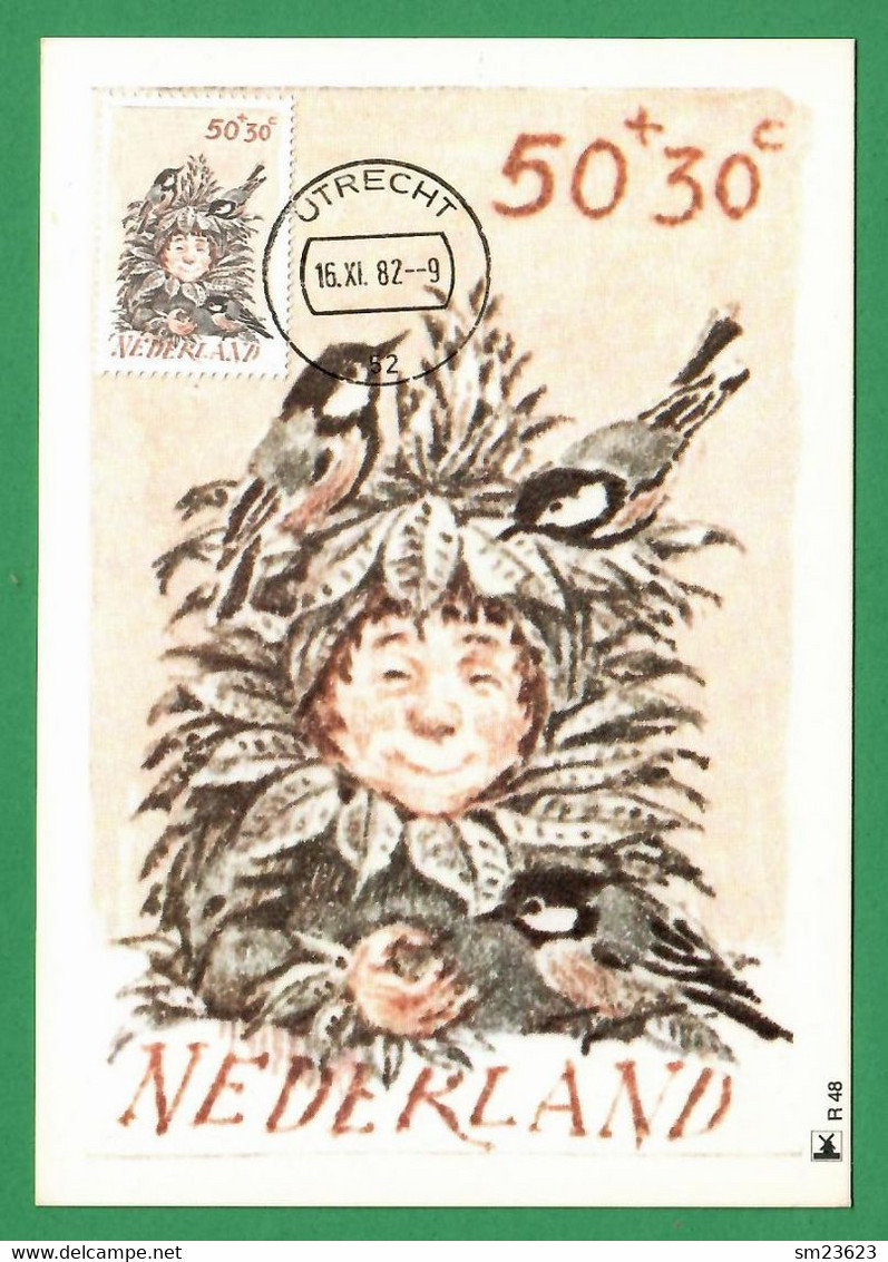 Niederlande 1982  Mi.Nr. 1223 , Kind En Dier Ontwerp / Kinderpostzegels - Maximum Card - Utrecht 16.XI.82 - Cartoline Maximum