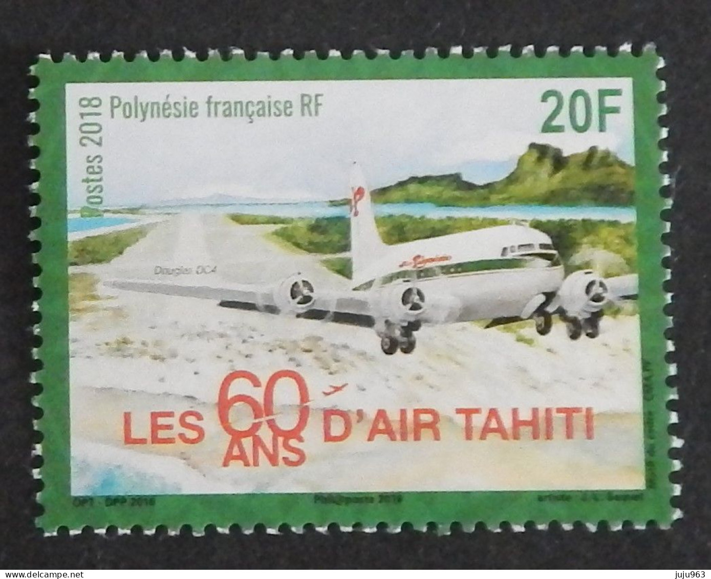 POLYNESIE FRANCAISE  YT 1177 NEUF**MNH "LES 60 ANS D'AIR HAITI" ANNÉE 2018 - Neufs