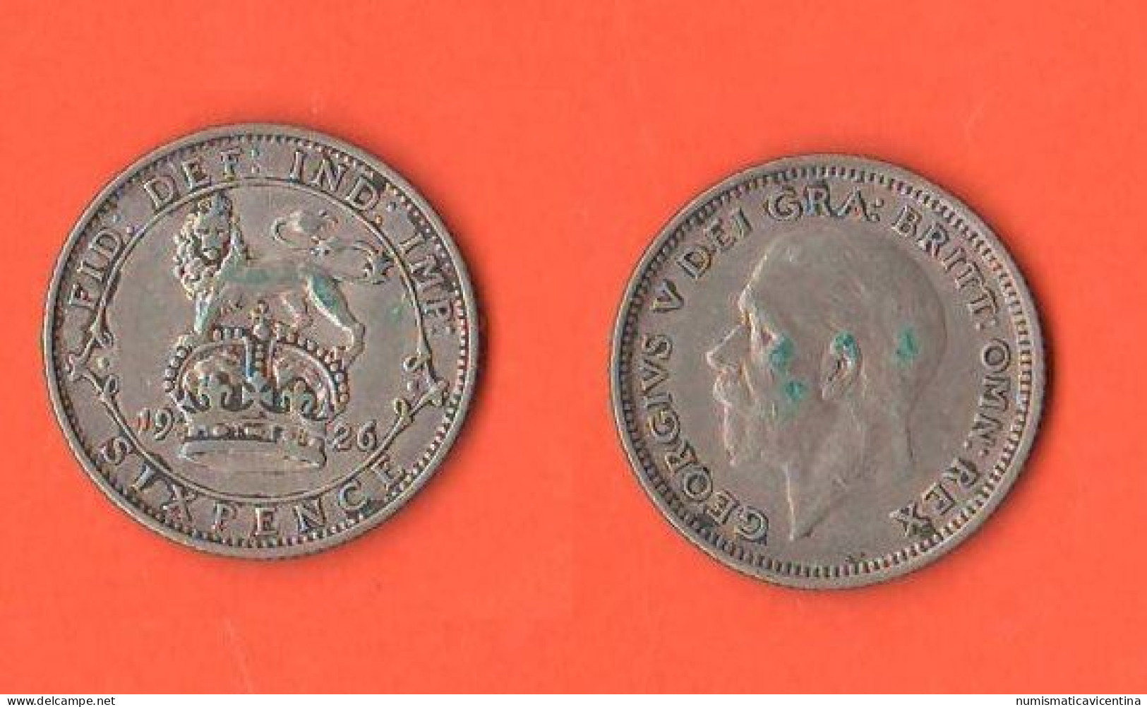 Great Britain 6 Pence 1926 Inghilterra England Angleterre King George V° Silver Coin - H. 6 Pence