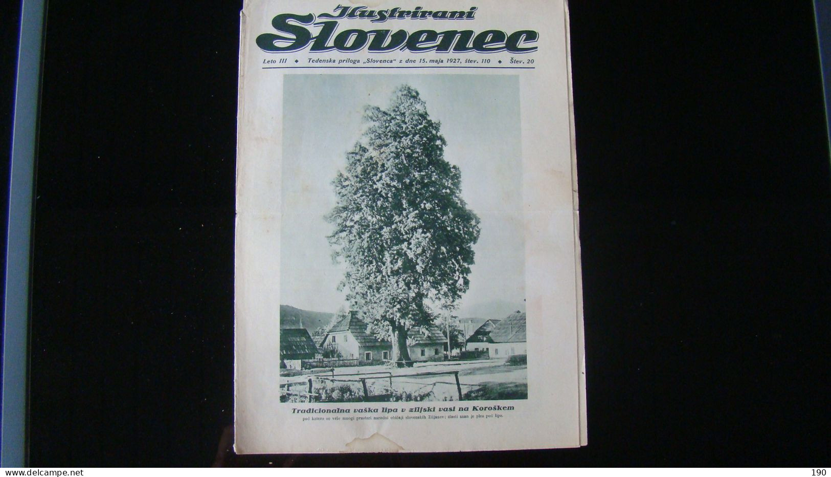 Newspaper Priloga Ilustrirani Slovenec, Tradicionalna Vaska Lipa V Ziljski Vasi Na Koroskem - Slawische Sprachen