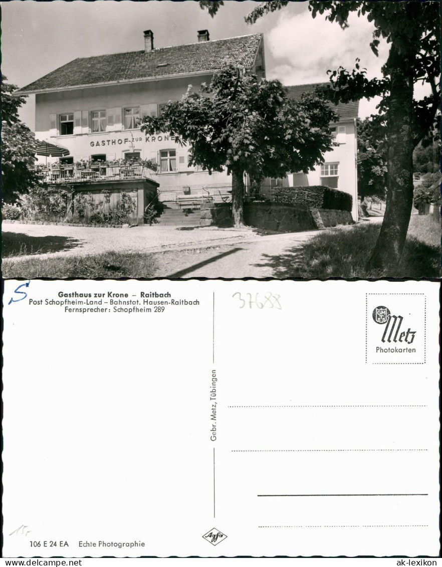 Ansichtskarte Raitbach-Schopfheim Gasthaus Zur Krone - Raitbach 1962 - Schopfheim