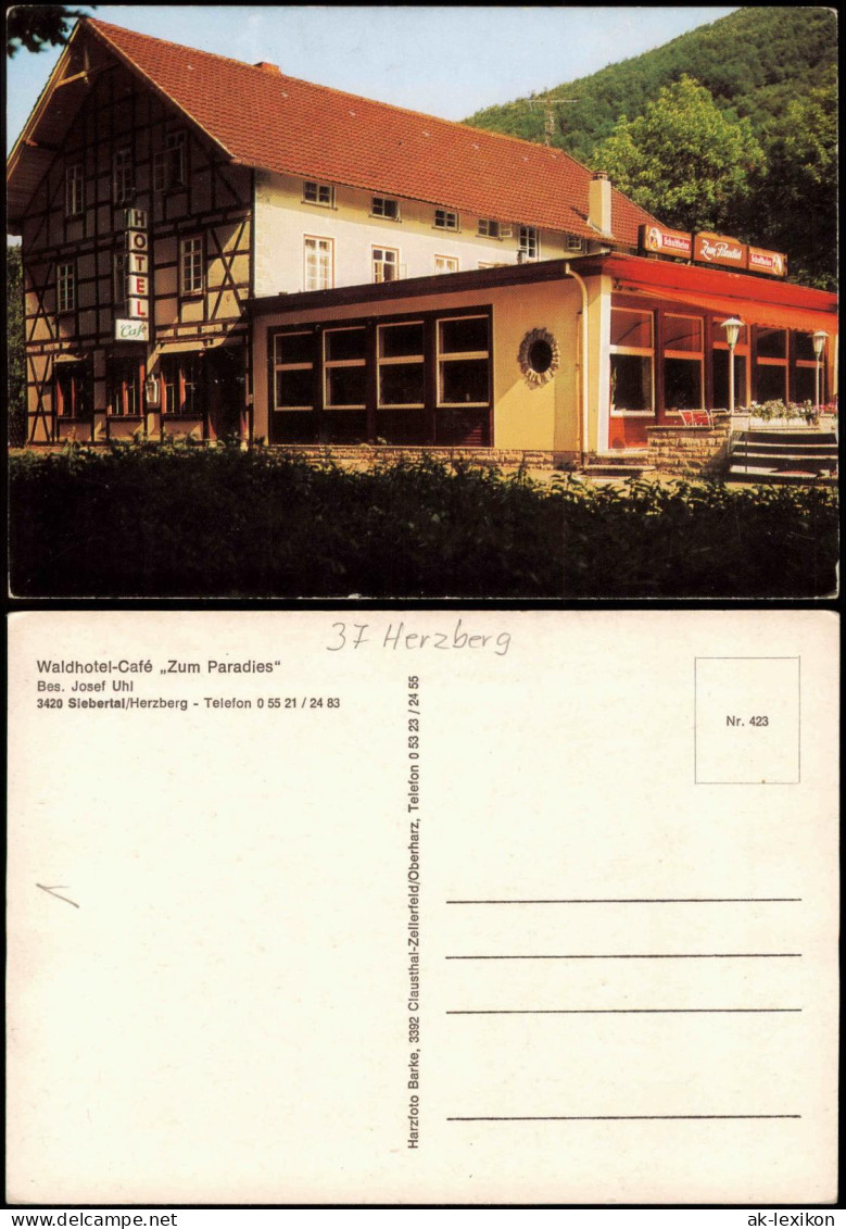 Herzberg (Harz)  Waldhotel-Café Zum Paradies Siebertal Herzberg 1970 - Herzberg
