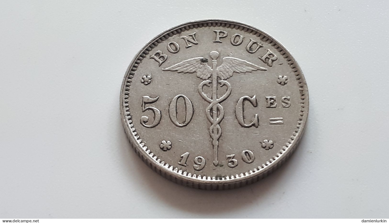 BELGIQUE ALBERT PREMIER BON POUR 50 CENTIMES 1930 FR ONLY 1.000.000 EXEMPLAIRES COTES : 0,50€-0,75€-3€-20€ - 50 Cents