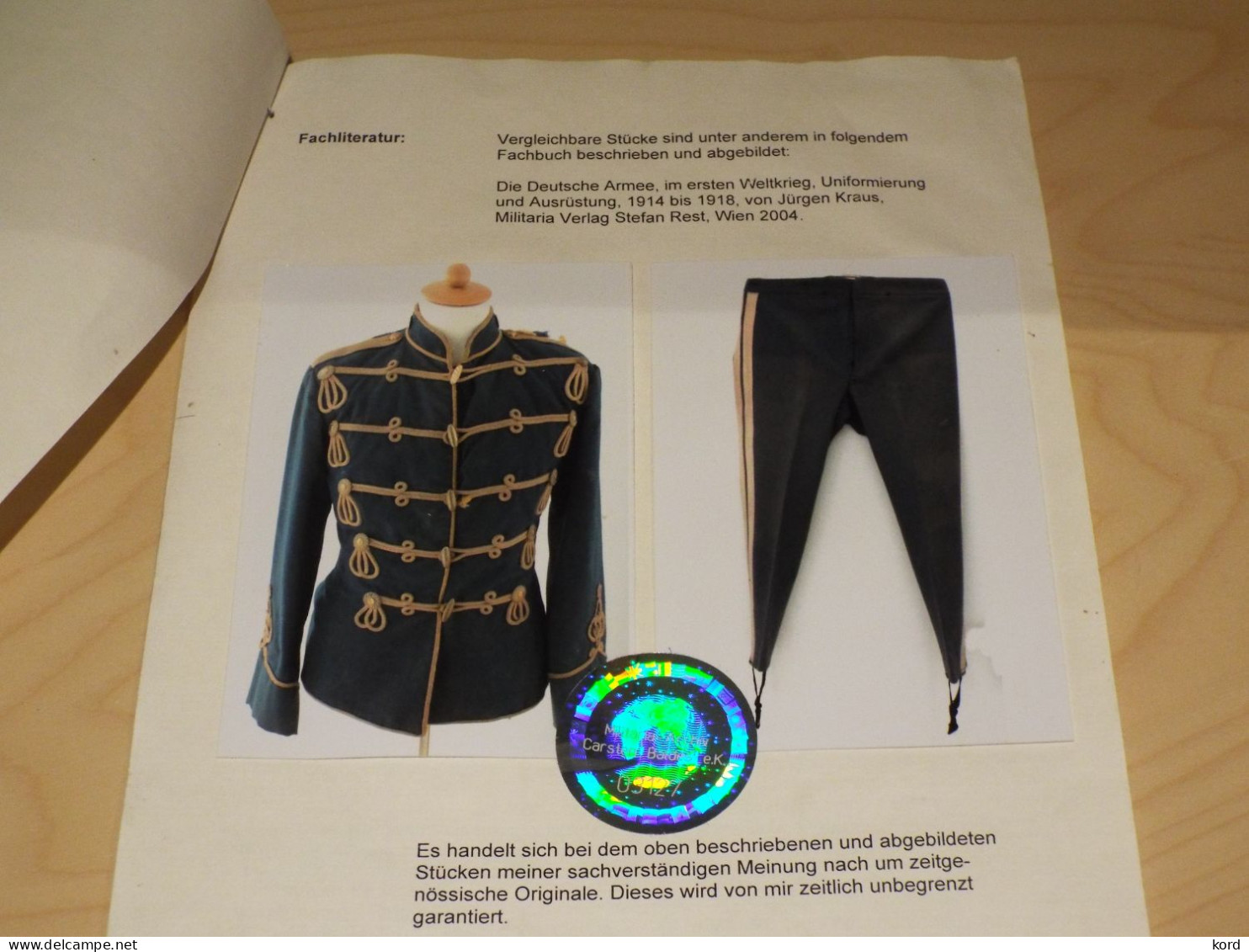 Expertise Carsten Baldes - Attila Husaren Reg. Nr. 12 Torgau - Uniforms