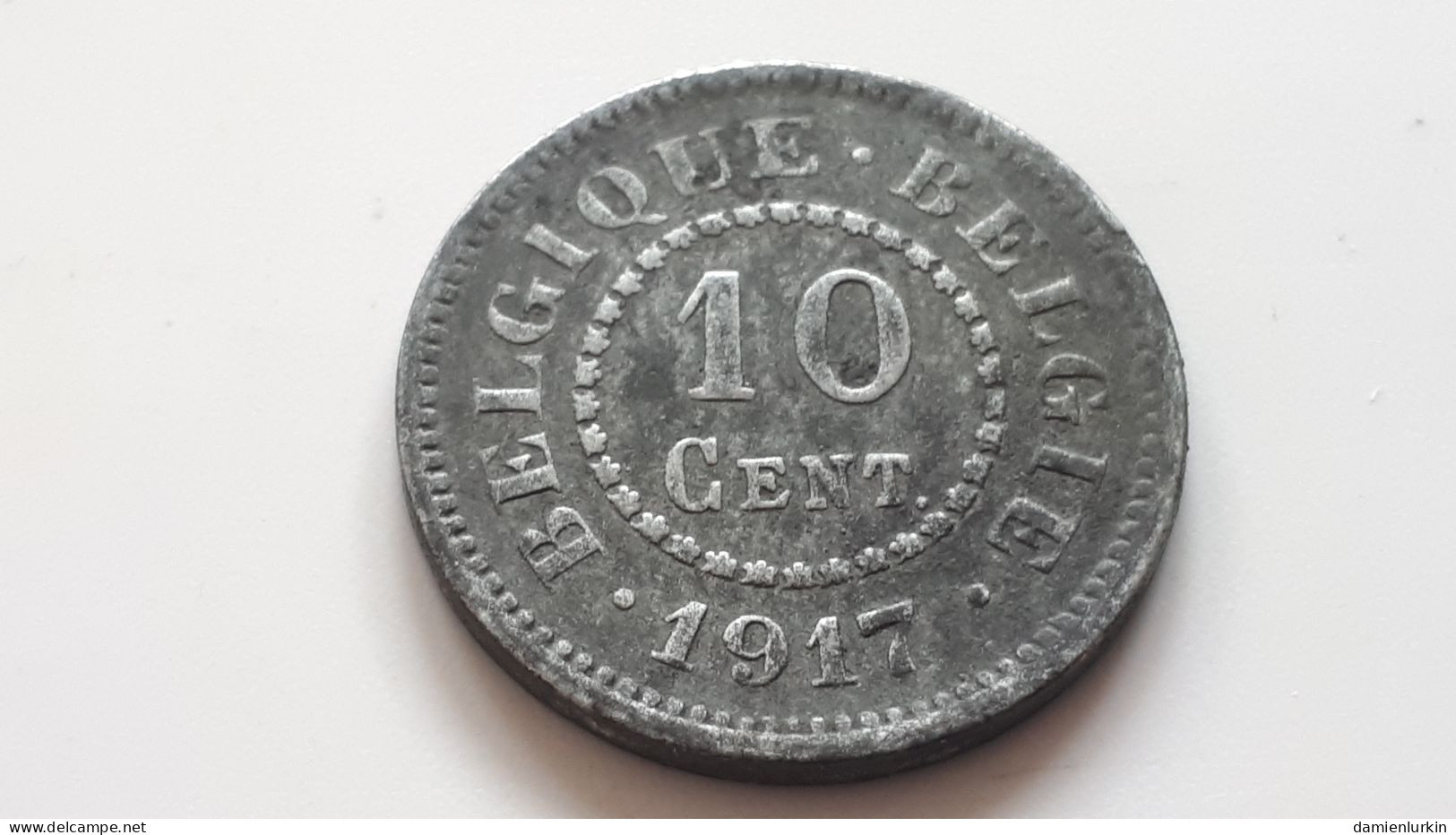 BELGIQUE/BELGIE ALBERT PREMIER 10 CENTIMES 1917 ZINC OCCUPATION ONLY 1.447.300 EX. COTES : 10€-25€-50€-110€ - 10 Cent