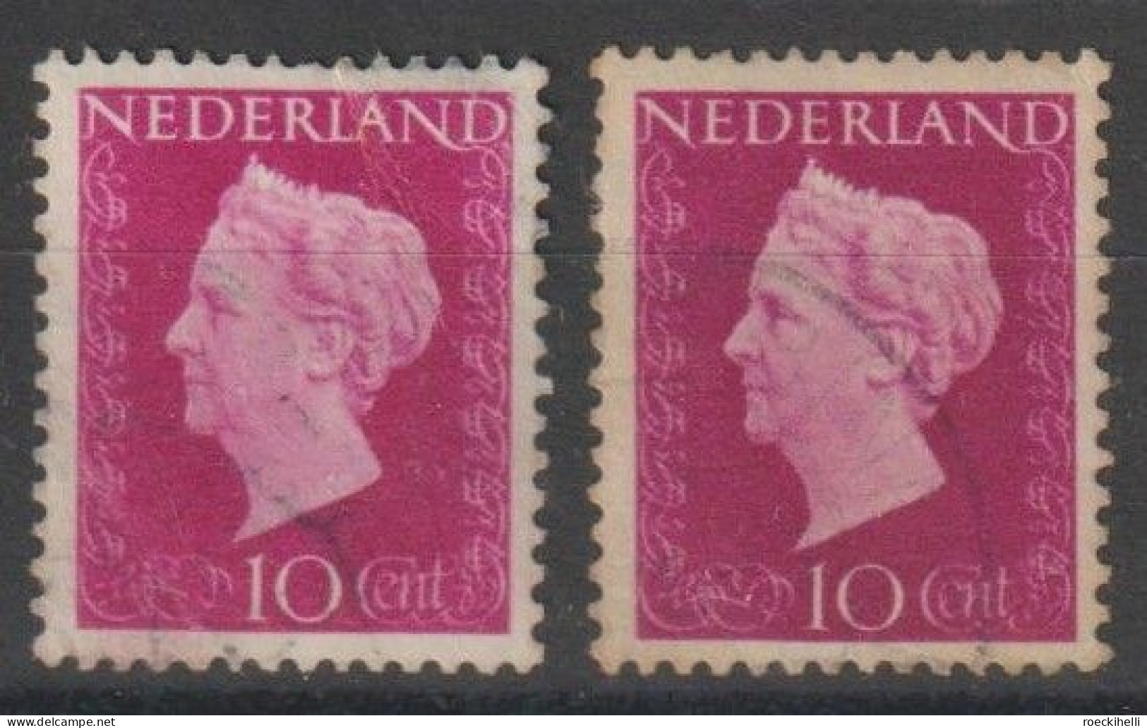 1947 - NIEDERLANDE - FM/DM "Königin Wilhelmina" 10 C rotviolett - o gestempelt - s. Scan (481o 01-08 nl)