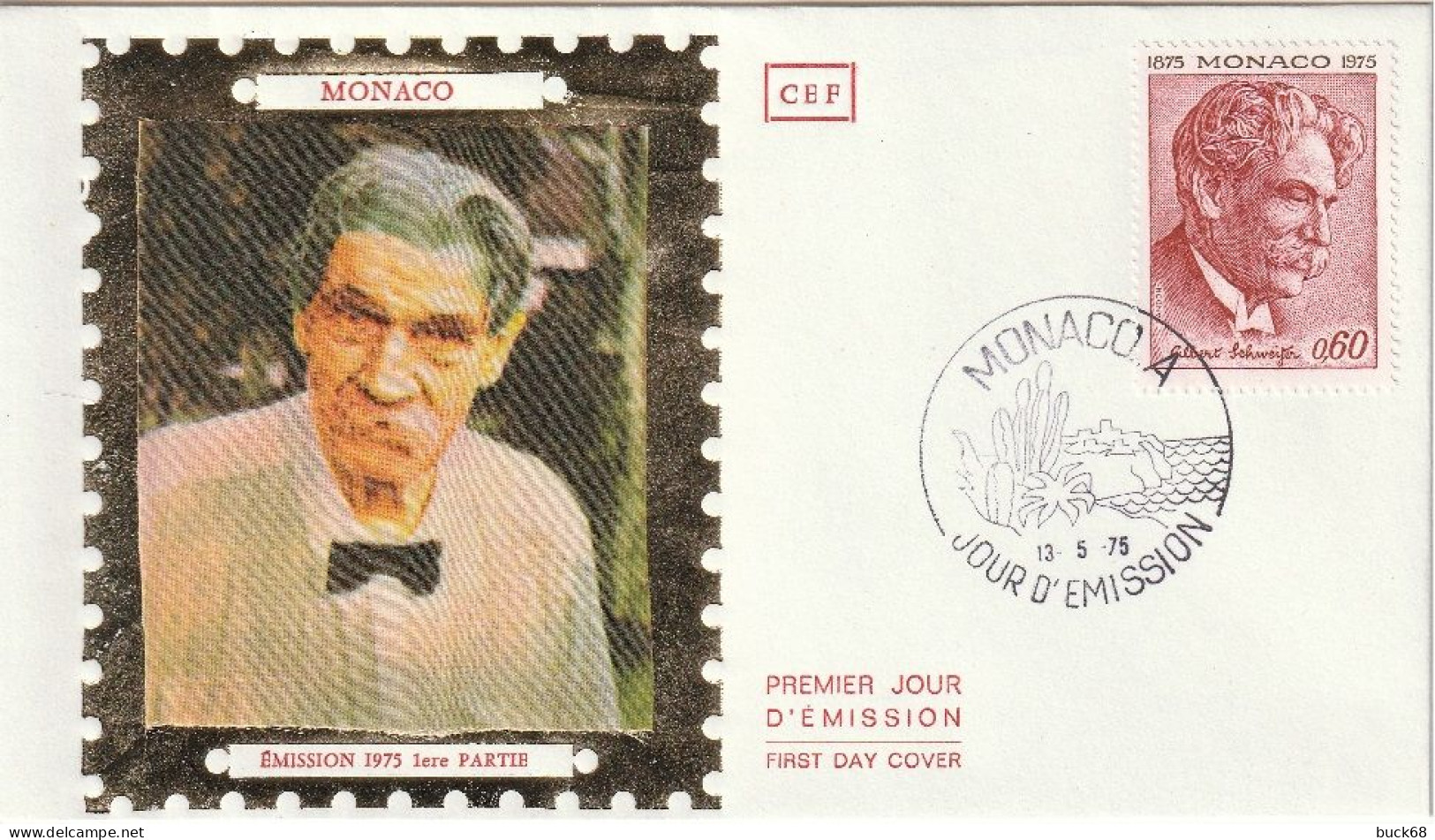 MONACO 1011 FDC Premier Jour Enveloppe Albert SCHWEITZER Lambaréné Ogooué Gabon Docteur Nobel 2 - Albert Schweitzer