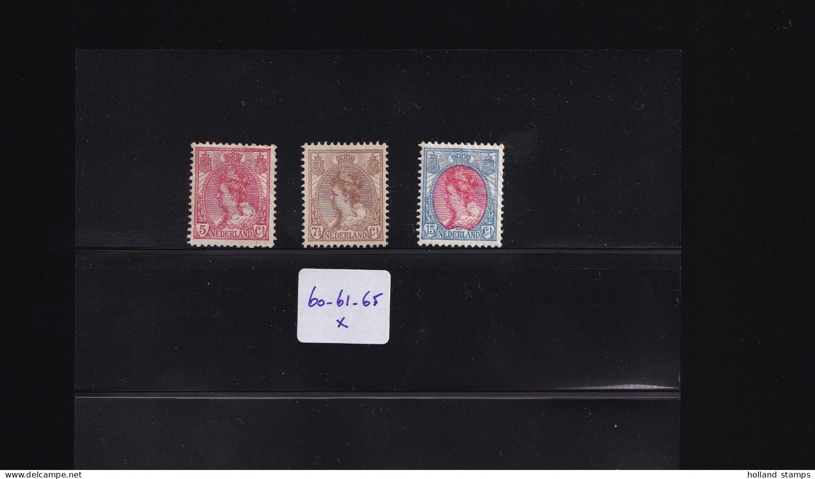 NEDERLAND * NVPH 60 - 61 - 65 Ongebruikt Zonder Gom - Unused Stamps