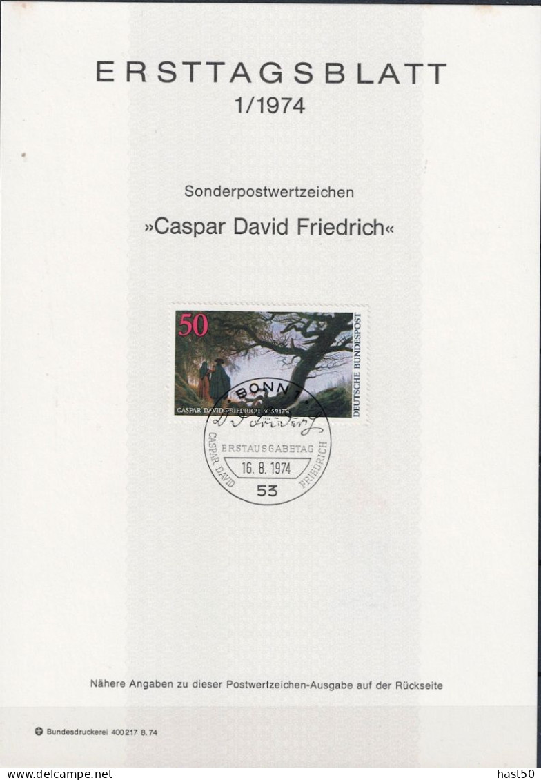 BRD FGR RFA - 200. Geburtstag Von Caspar David Friedrich (MiNr: 815) 1974 - ETB - 1974-1980