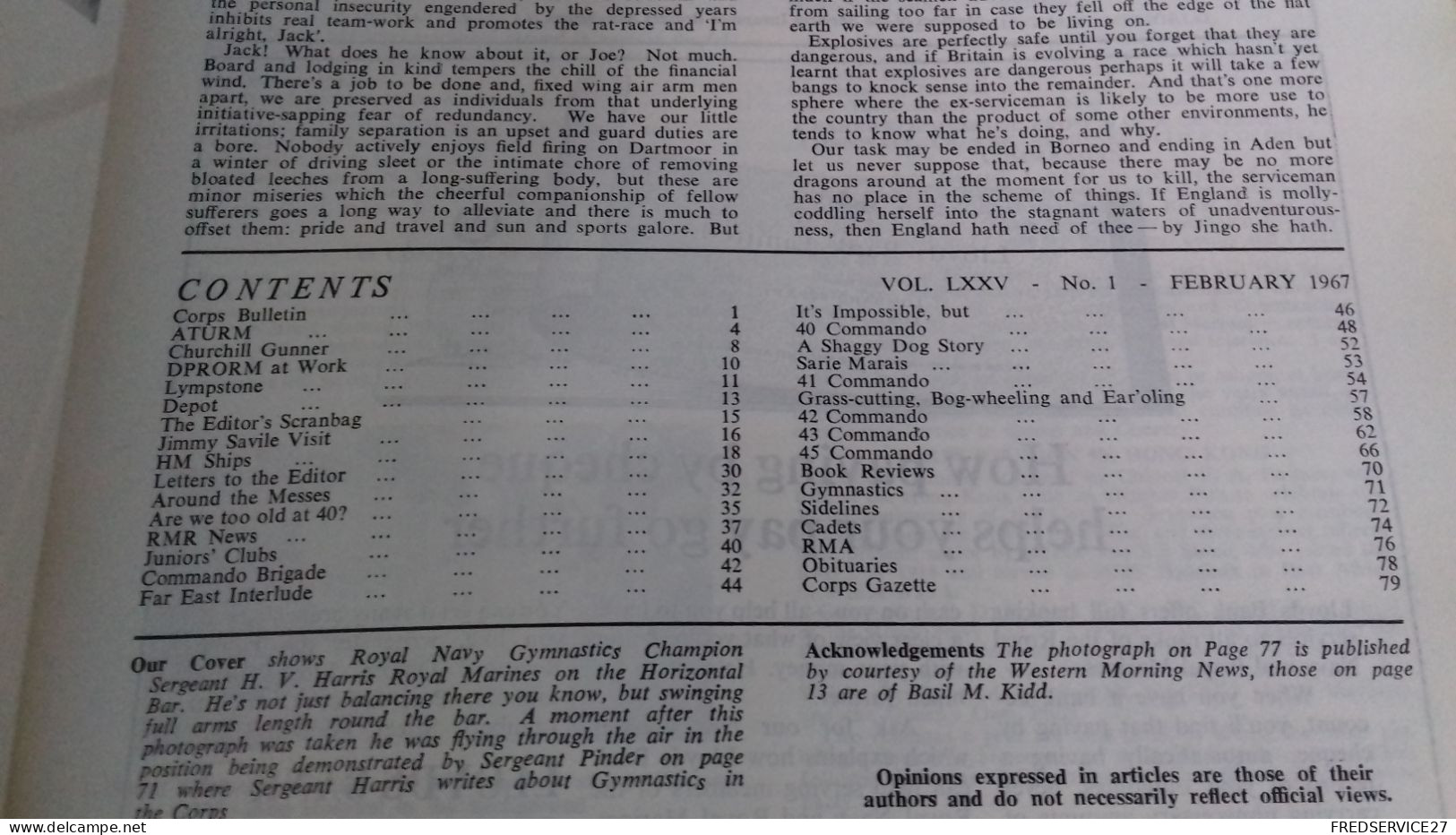 150/ REVUE GLOBE ET LAUREL 1967 N°1 SOMMAIRE EN PHOTO - Armée/ Guerre