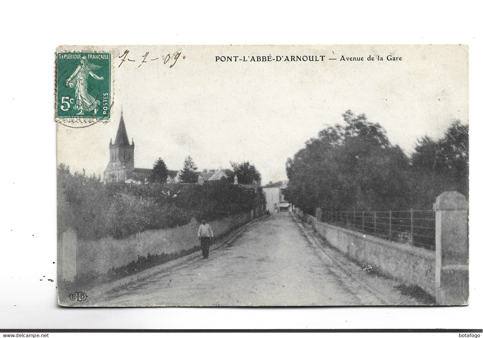 CPA DPT 17 PONT L ABBE  D ARNOULT, AV DE LA GARE  En 1909! - Pont-l'Abbé-d'Arnoult