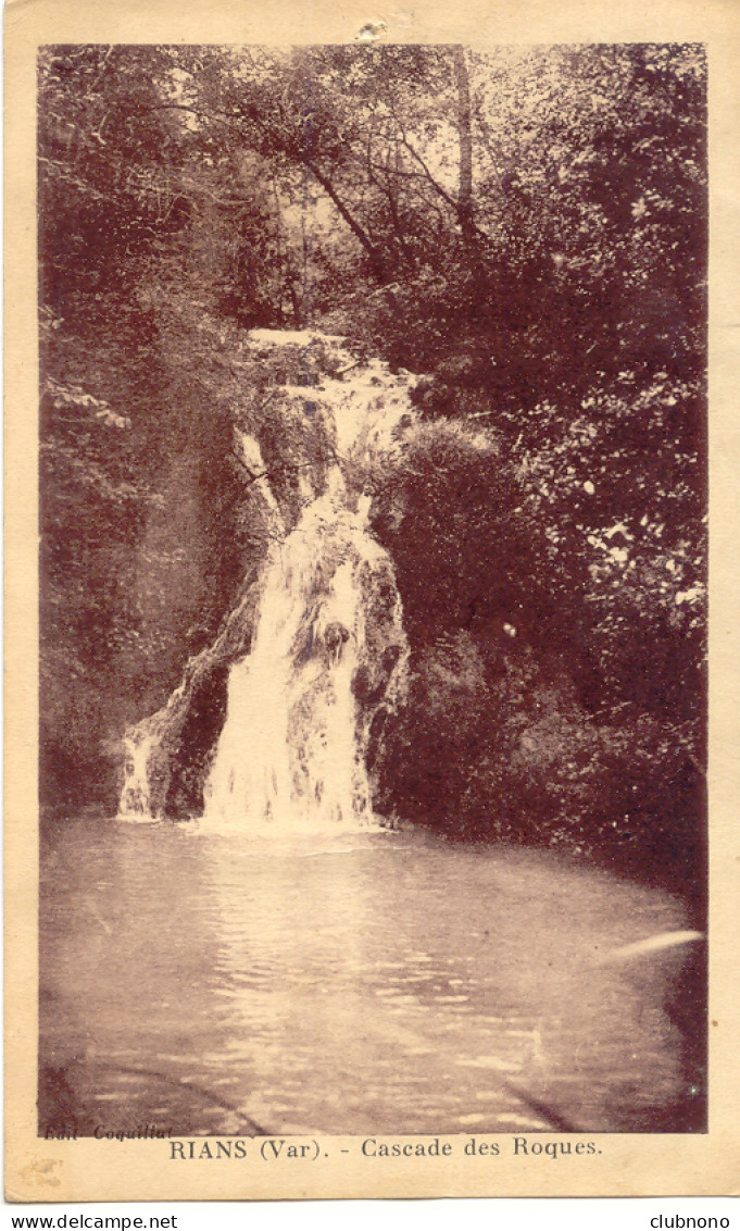 CPA - RIANS - CASCADE DES ROQUES (RARE) - Rians