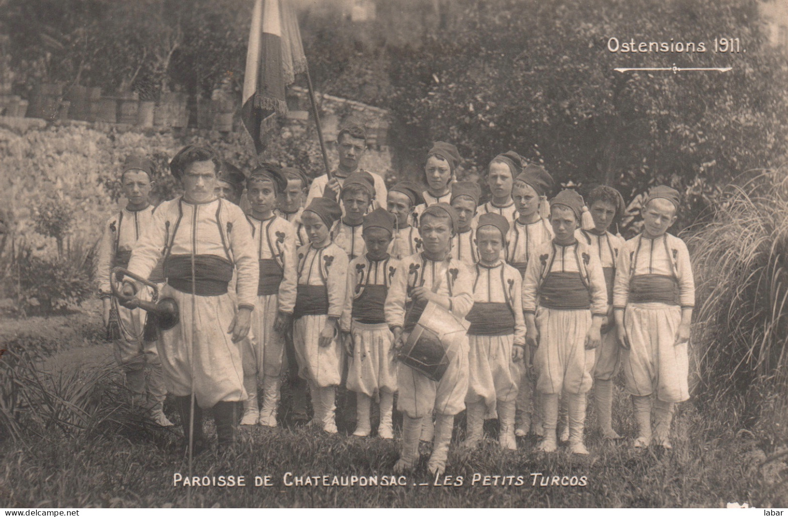 CPA PHOTO CHATEAUPONSAC LES PETITS TURCOS OSTENTIONS 1911 - Chateauponsac
