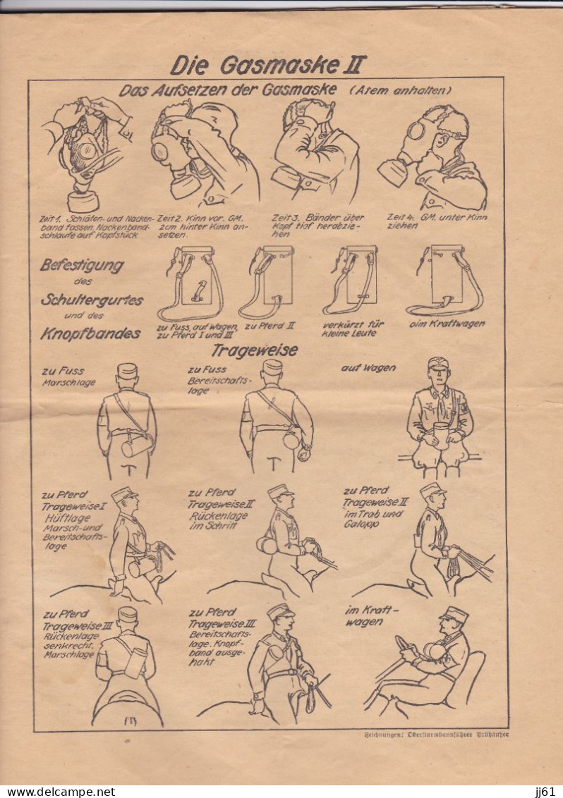 DIESA JOURNAL ALLEMAND BEITFCHRIFT DER STURMABTEILUNGEN DER NSDRP ANNEE 1940 24 PAGES MILITAIRE MASQUES A GAZ GUERRE