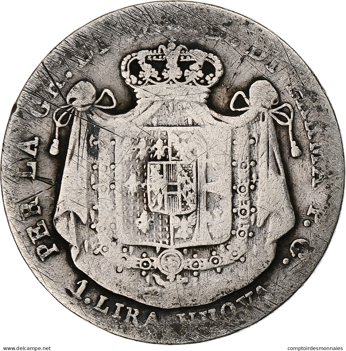 États Italiens, PARMA, Maria Luigia, Lira, 1815, Argent, B+, KM:28 - Parme