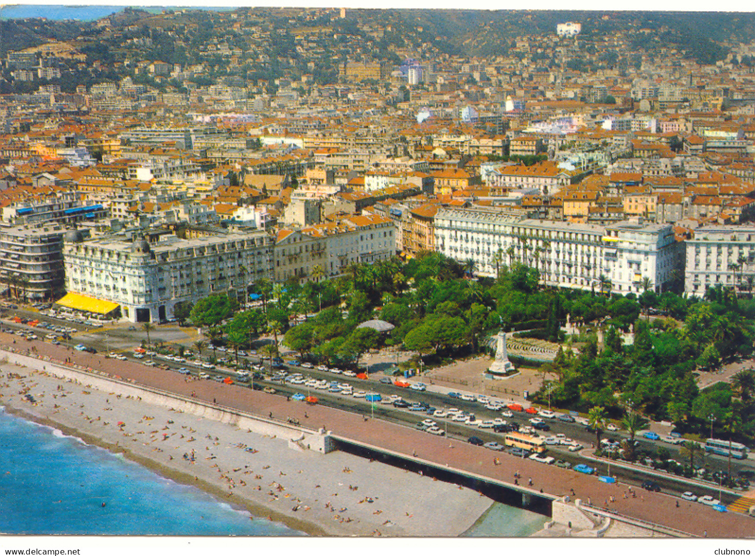 CPSM - NICE - VUE AERIENNE DE LA PROMENADE DES ANGLAIS ET LE JARDIN ALBERT 1er (BEAU CLICHE) - Musea