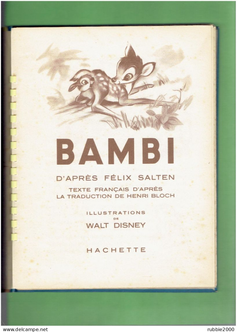 ALBUM A SYSTEME 1949 EDITION ORIGINALE BAMBI WALT DISNEY HACHETTE LES ALBUMS HOP LA ! EDITION POP UP - Disney