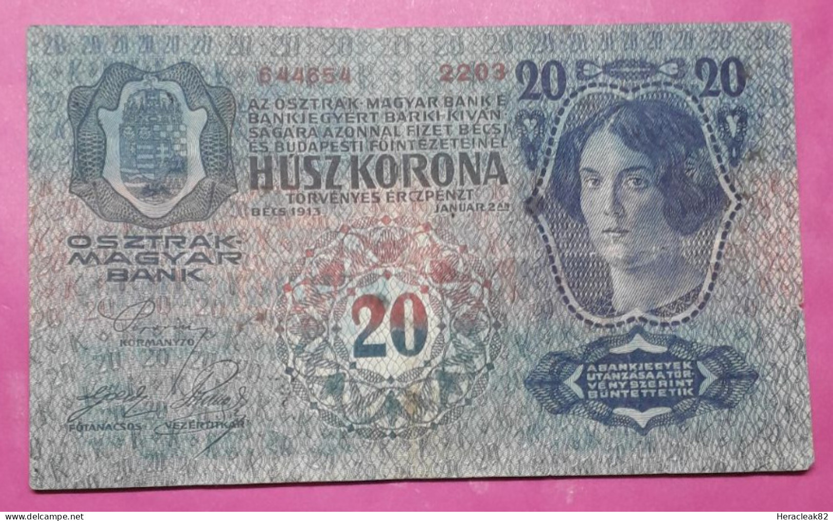 Fiume 20 Kronen ND 1918, D'anunzio, Yugoslavia Italia, Hungary, Austria - Croacia