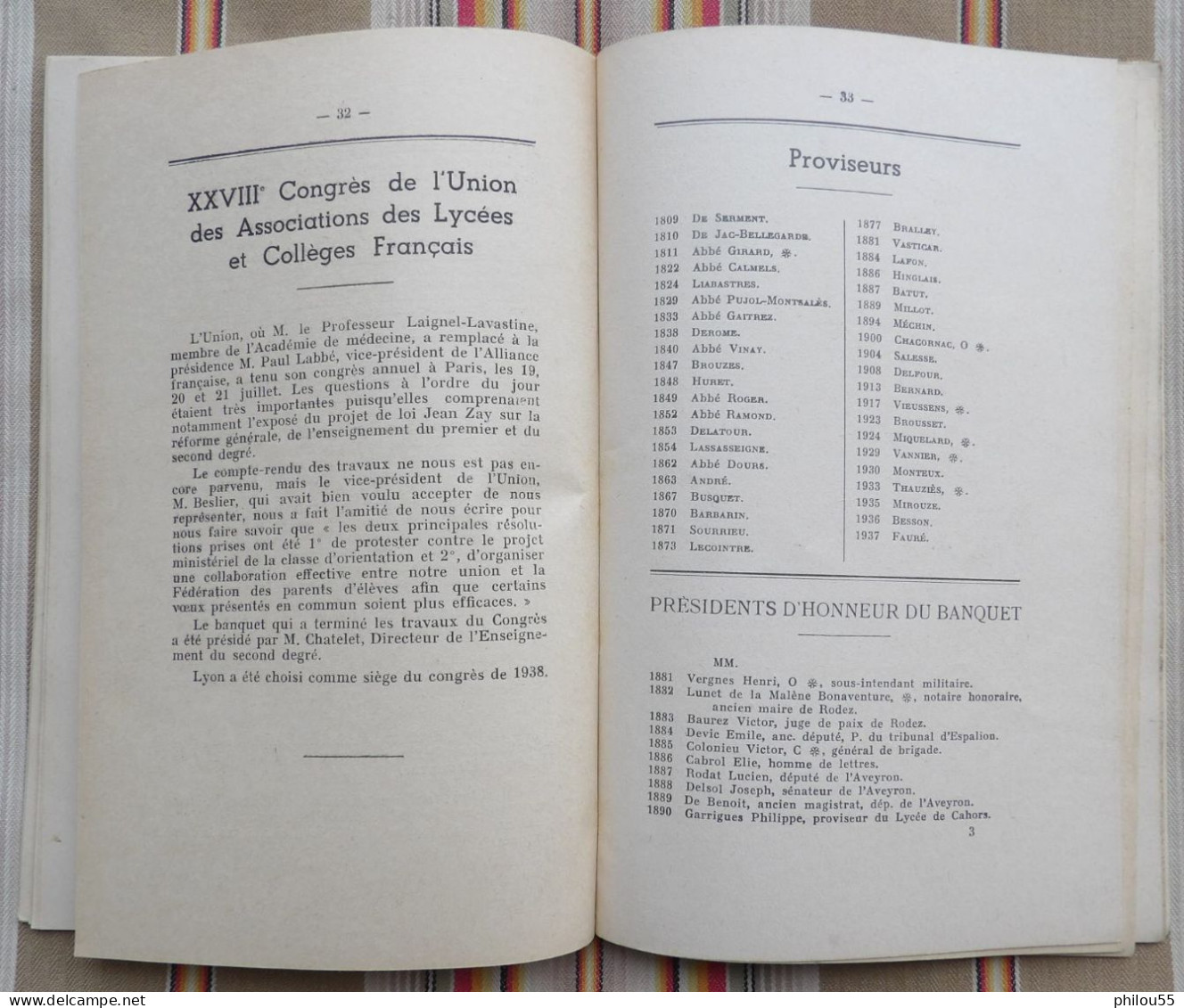 12 RODEZ Annuaire des Anciens Eleves du Lycee Ferdinand Foch 1937